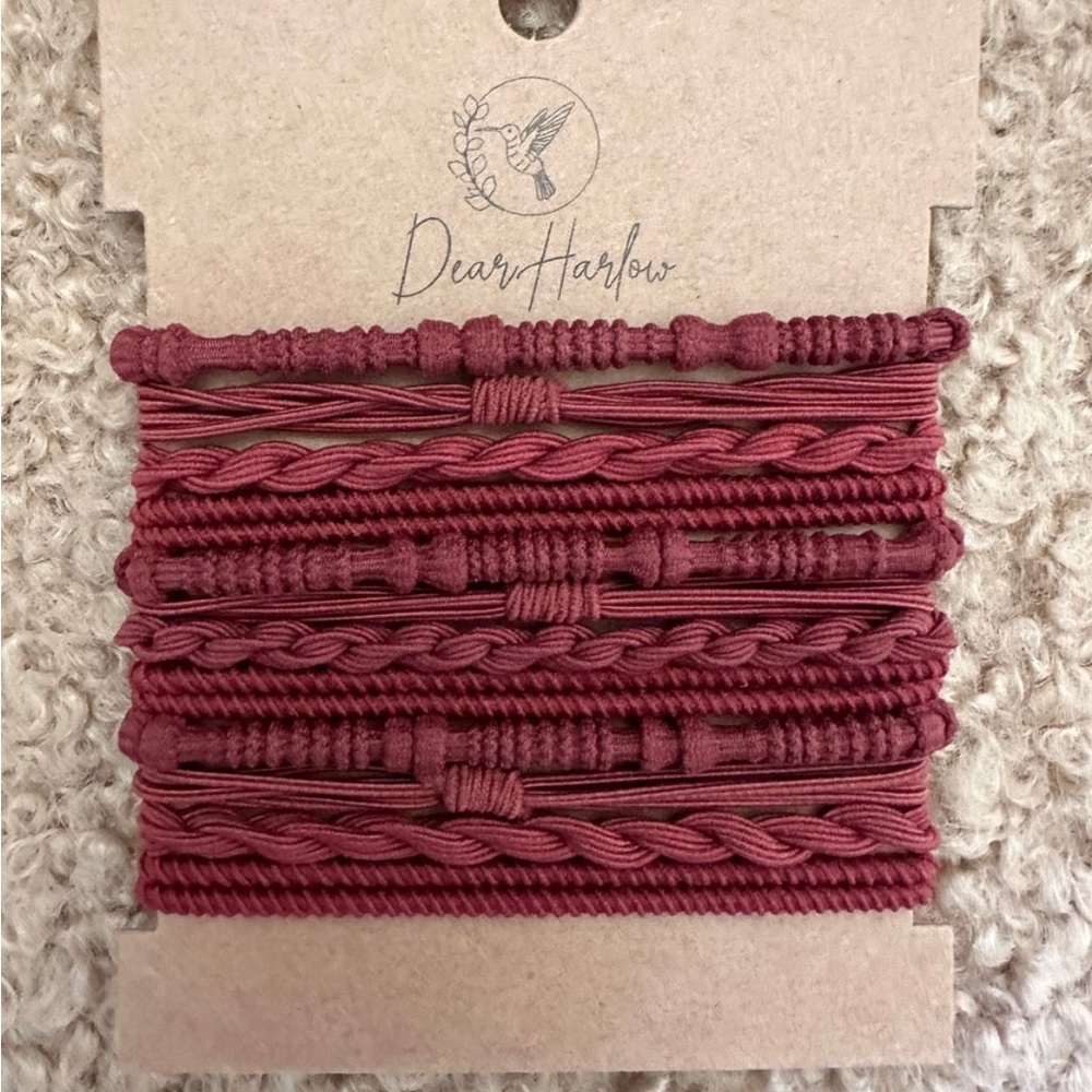 Harlow Red Braided Hair Accessories Set